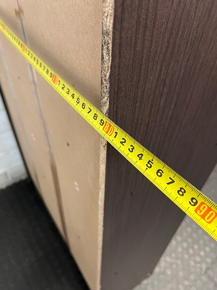 Dark Wood-Grain Laminate 8-Cubby Bookshelf — Good Working Order