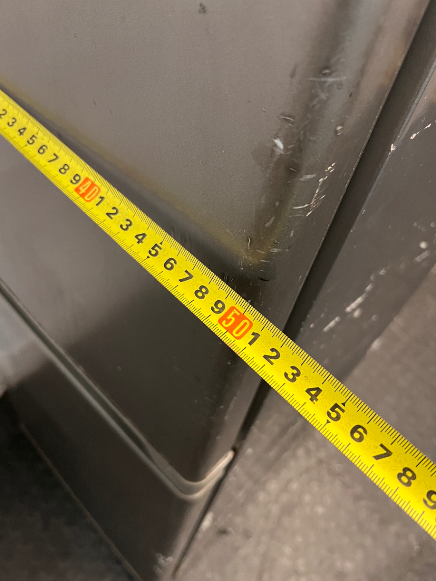 KIC Grey Upright Fridge-Freezer — Working Order With Visible Dents and Marks