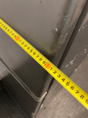 KIC Grey Upright Fridge-Freezer — Working Order With Visible Dents and Marks