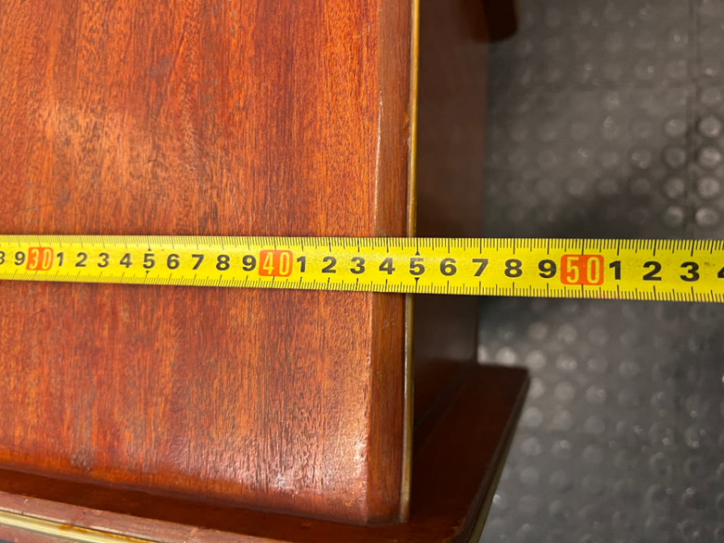 Mid-Century Style Wooden Dressing Table with Large Mirror — Worn Condition Throughout