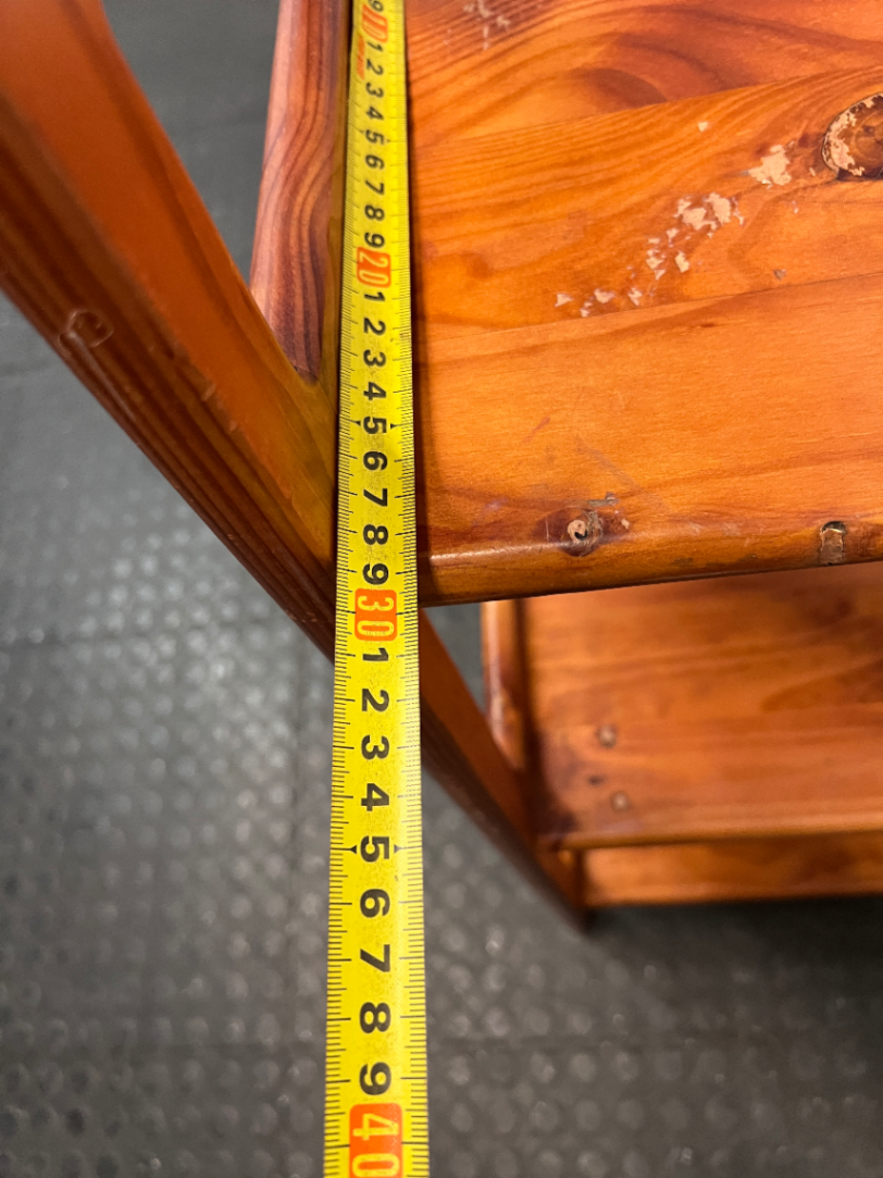 Foldable Three-Tier Wooden Bookshelf — Fair Used Condition