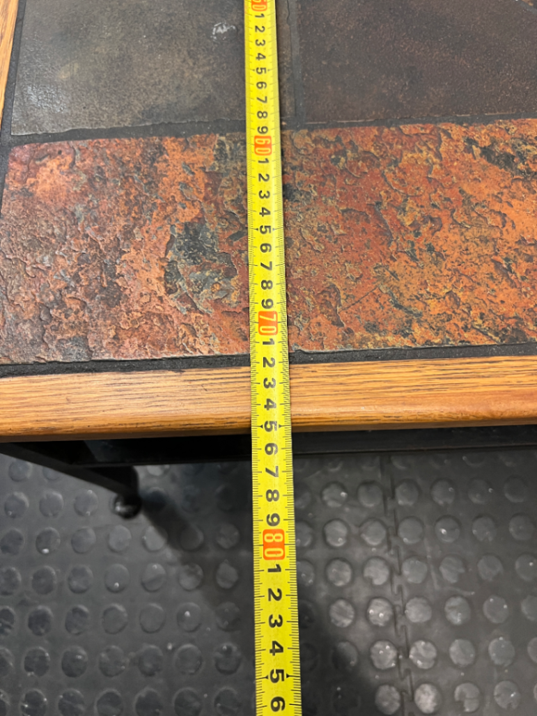 Slate Inlay and Wrought Iron Coffee Table — Fair Used Condition