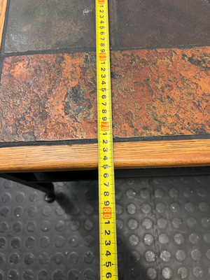Slate Inlay and Wrought Iron Coffee Table — Fair Used Condition