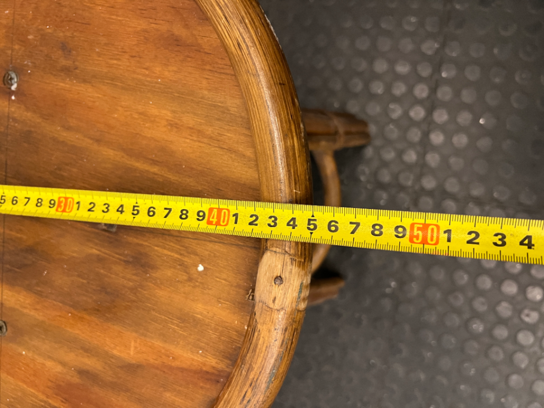 Bamboo and Cane Round Side Table