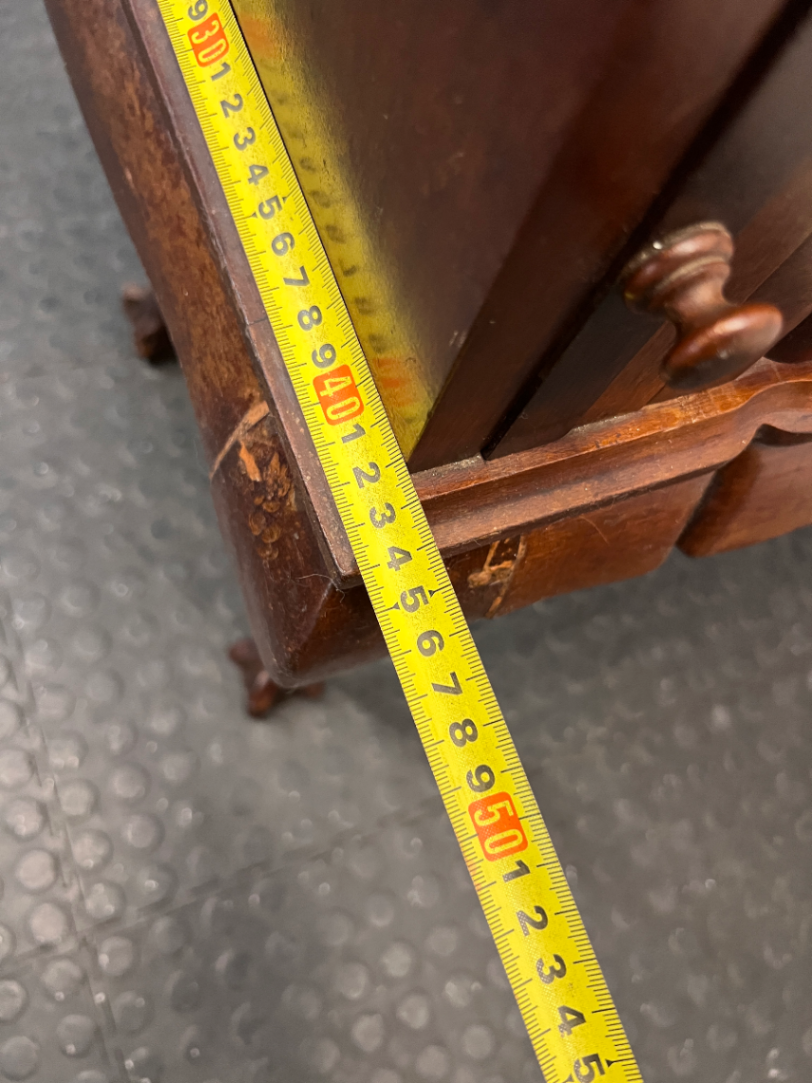 Vintage Wood Secretary Desk with Ball and Claw Feet — Broken Leg and Surface Marks