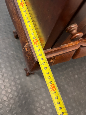 Vintage Wood Secretary Desk with Ball and Claw Feet — Broken Leg and Surface Marks