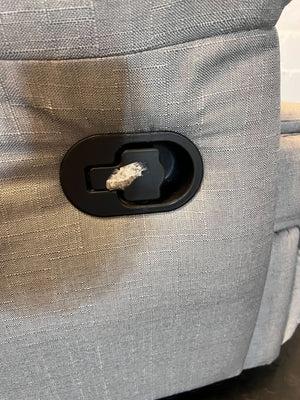 Light Grey Fabric Swivel Armchair with Matching Ottoman - 2ndhandwarehouse.com