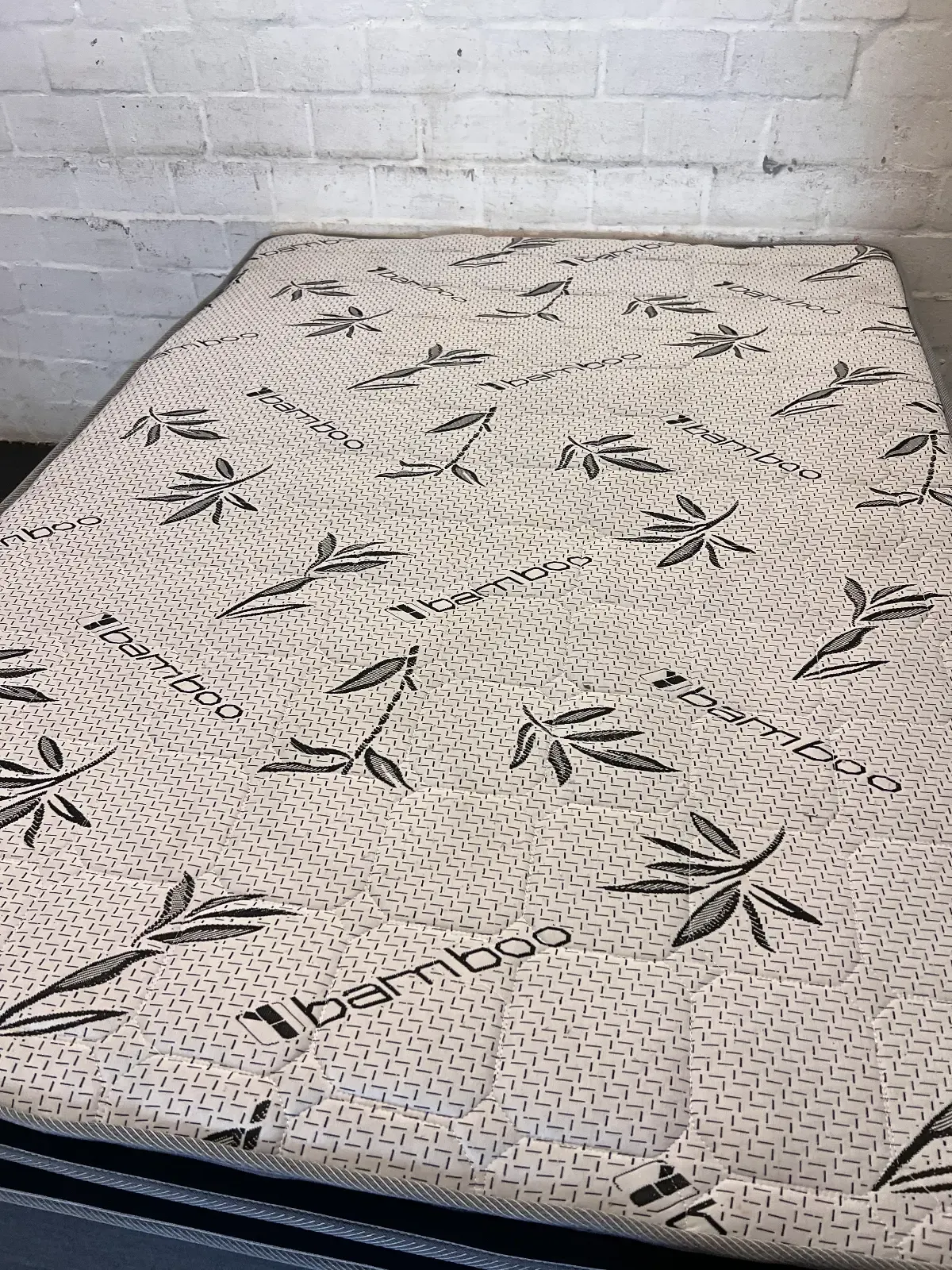 "Bed of Dreams" Double Bed, Mattress & Base Set - Grey & White - 2ndhandwarehouse.com