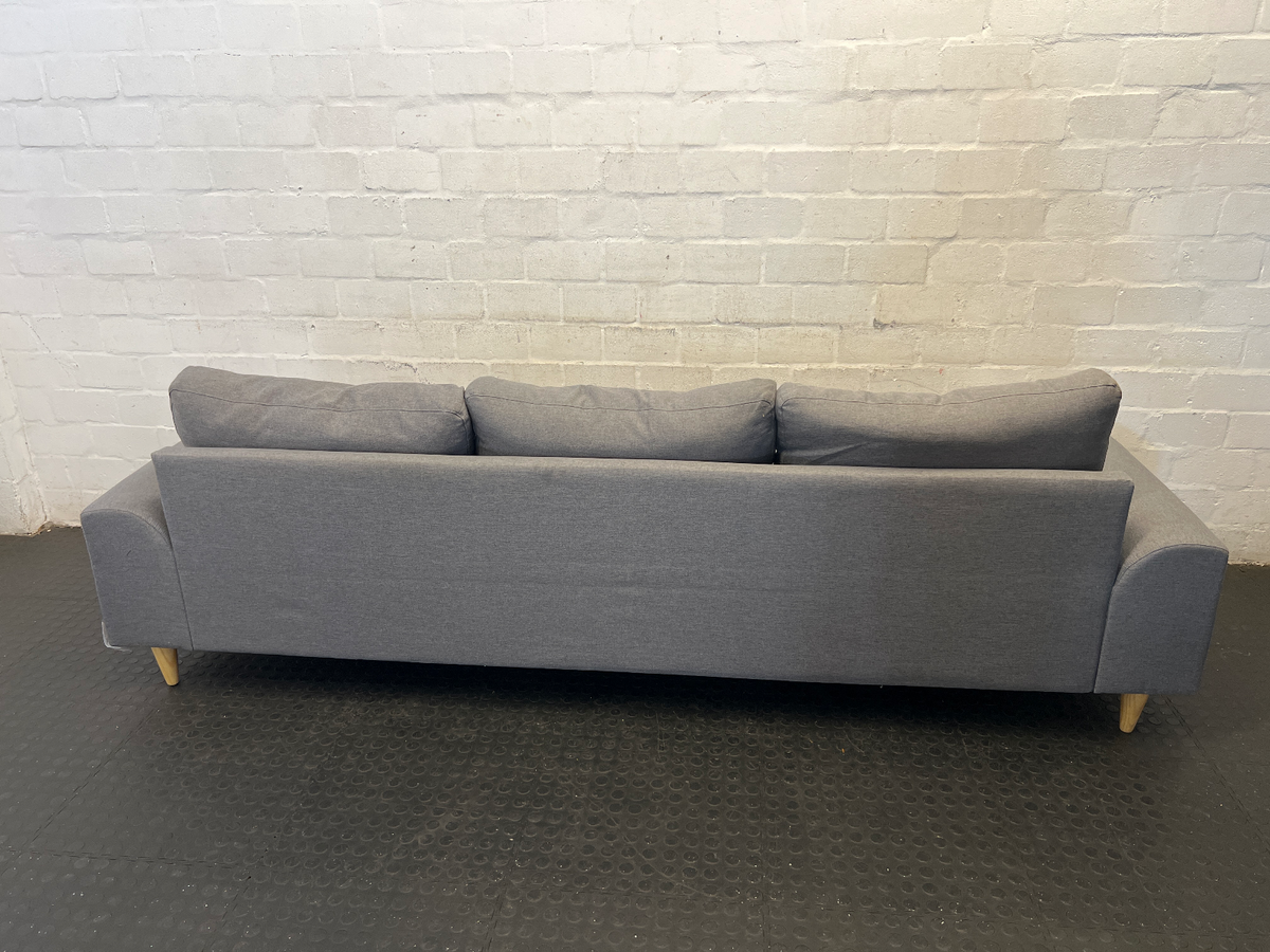 Contemporary Grey 3-Seater Fabric Couch - 2ndhandwarehouse.com