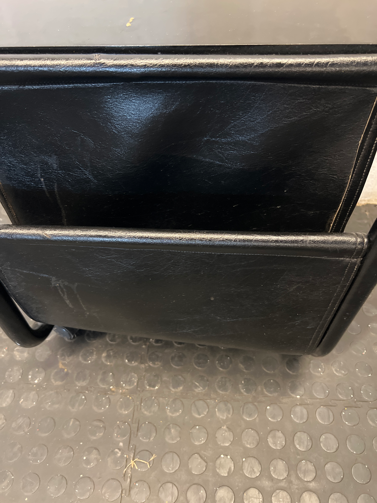 Vintage Style Black Mobile Side Table with Magazine Sling - 2ndhandwarehouse.com