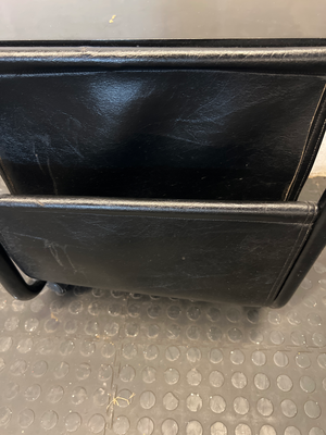 Vintage Style Black Mobile Side Table with Magazine Sling - 2ndhandwarehouse.com