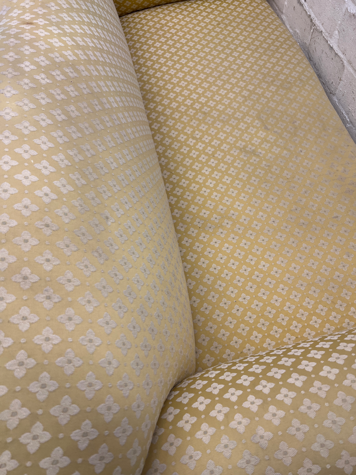 Vintage Golden Floral 2-Seater Couch - 2ndhandwarehouse.com