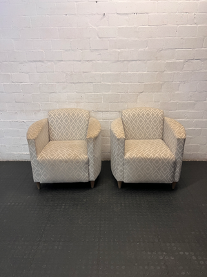 Pair of Coricraft Tub Chairs - Frayed & Stained Fabric - 2ndhandwarehouse.com