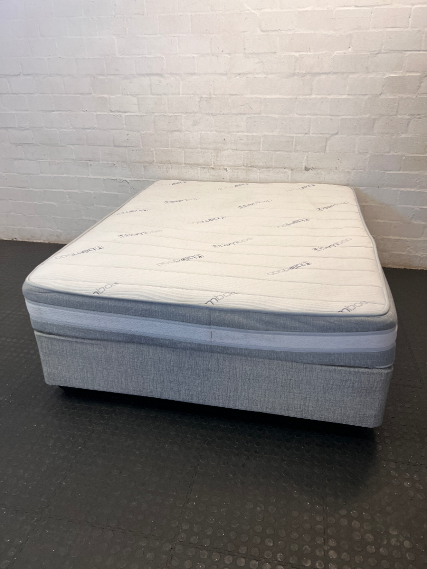 Restonic Firm Orthopaedic Queen Mattress & Base - Excellent Condition - 2ndhandwarehouse.com