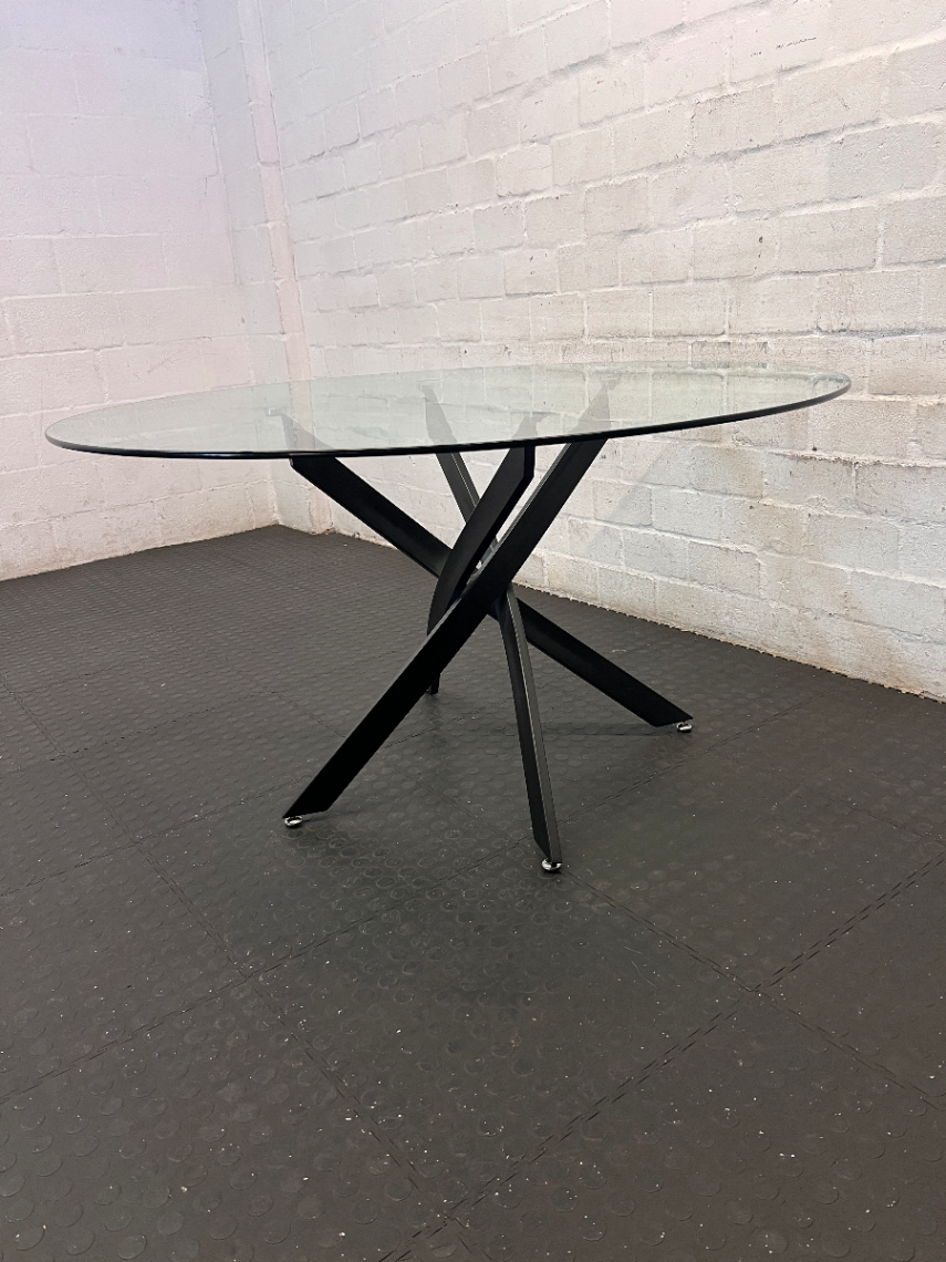 Decofurn 160cm Glass Dining Table - Damaged Leg Fittings - 2ndhandwarehouse.com