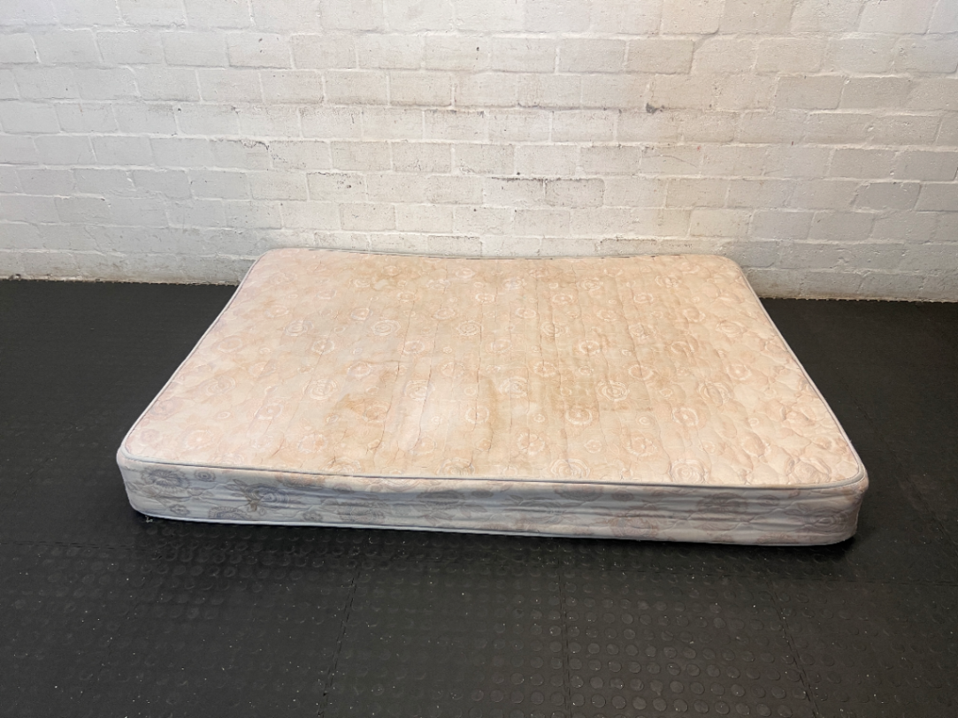 Quilted Cream Double Mattress - Visible Stains - 2ndhandwarehouse.com