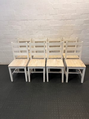 Classic Rustic White Slatted Dining Chair - 2ndhandwarehouse.com