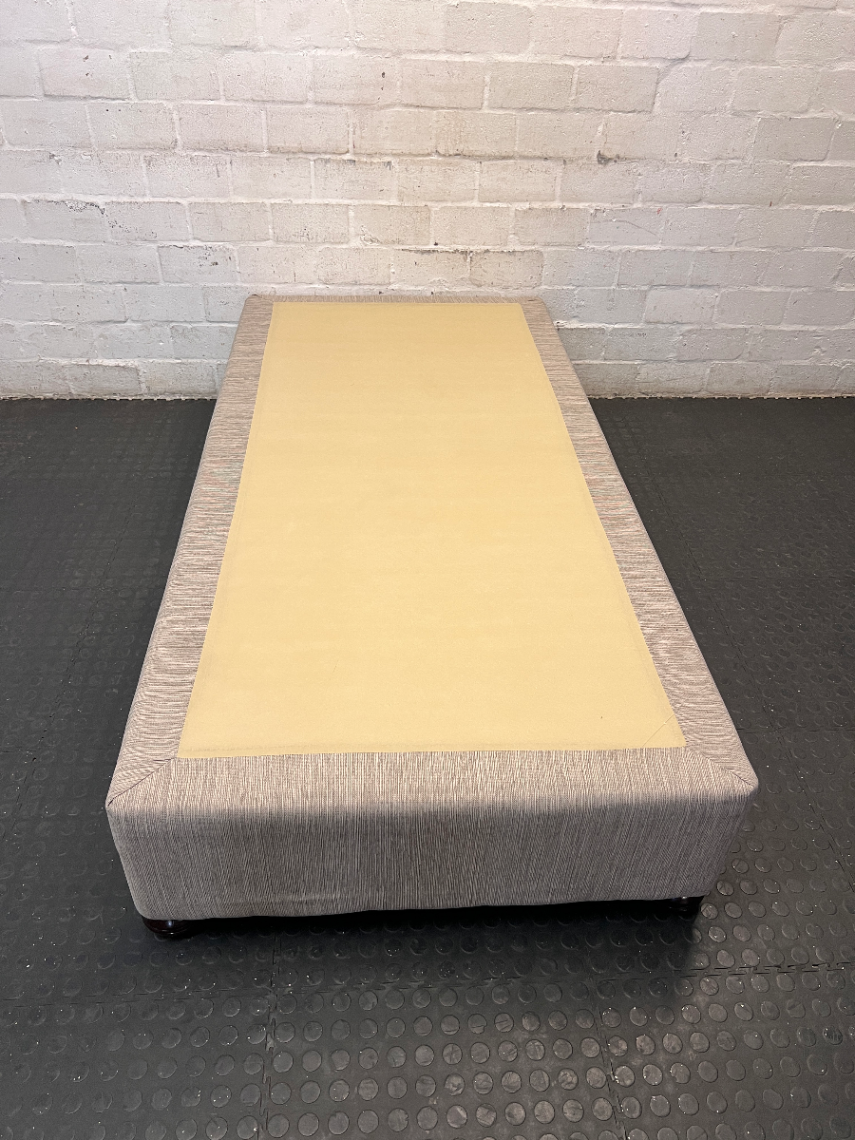 Single Bed Base in Neutral Upholstered Fabric - 2ndhandwarehouse.com
