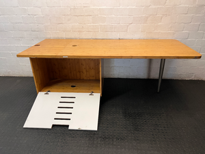 Desk Bottom Cabinet with Slatted Door — Needs Repair & Upkeep - 2ndhandwarehouse.com