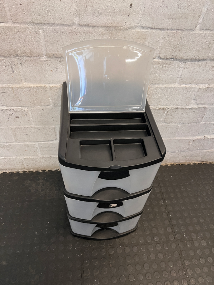 Compact 3-Drawer Plastic Storage Organiser - 2ndhandwarehouse.com