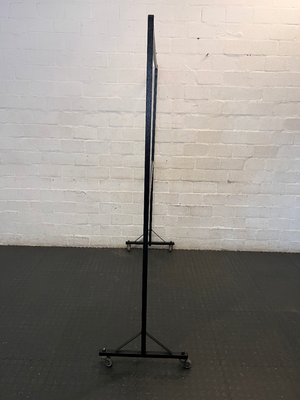 Double Black Metal Mobile Clothing Rail — Good Working Order - 2ndhandwarehouse.com