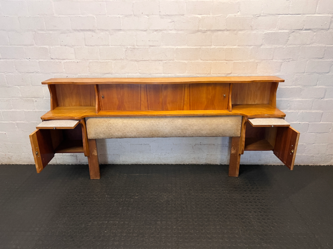 Double Wooden Headboard with Integrated Pedestals - 2ndhandwarehouse.com