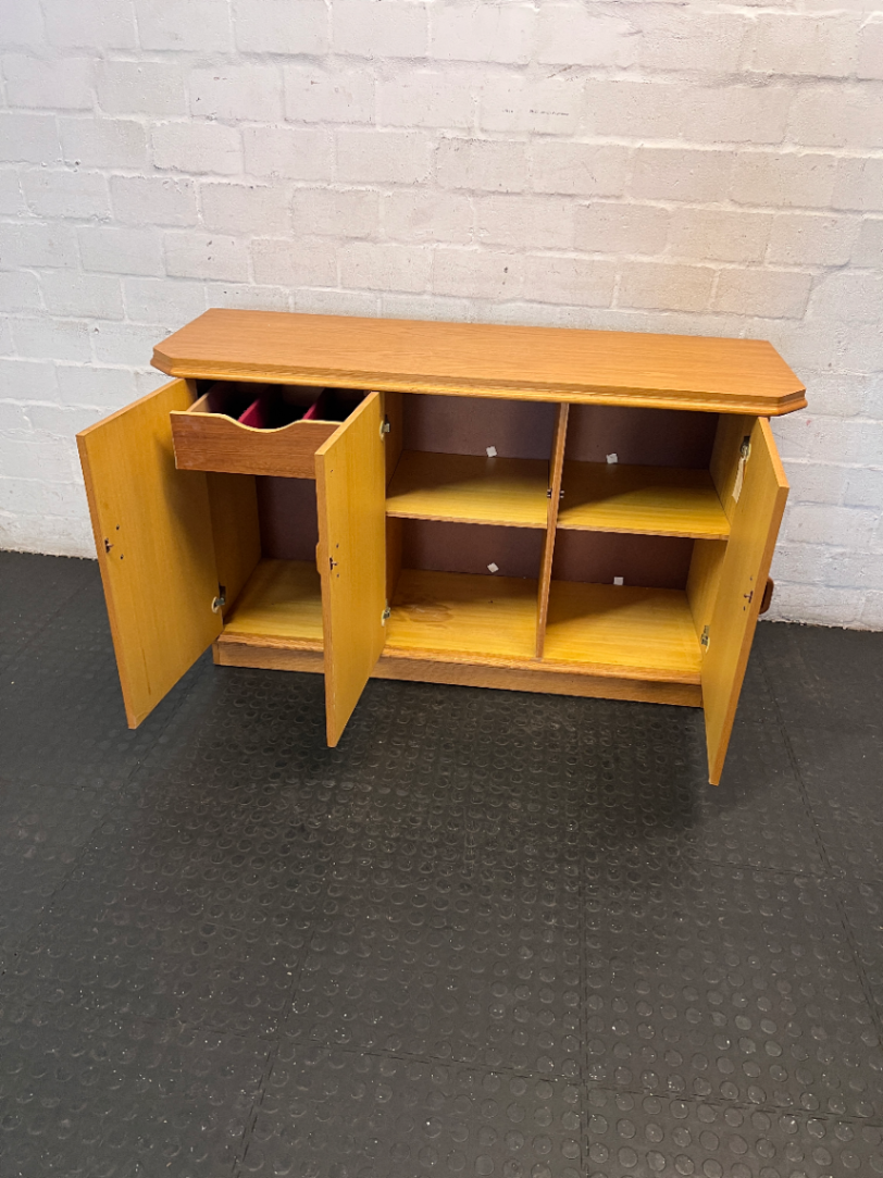 Solid Oak Three-Door Sideboard — Very Good Condition - 2ndhandwarehouse.com