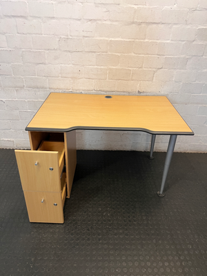 Ergonomic Office Desk with Integrated Pedestal Drawers — Good Working Order with Cable Trays - 2ndhandwarehouse.com
