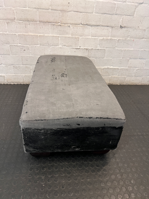 Button-Tufted Rectangular Ottoman with Wooden Feet — Significant Peeling and Surface Wear - 2ndhandwarehouse.com