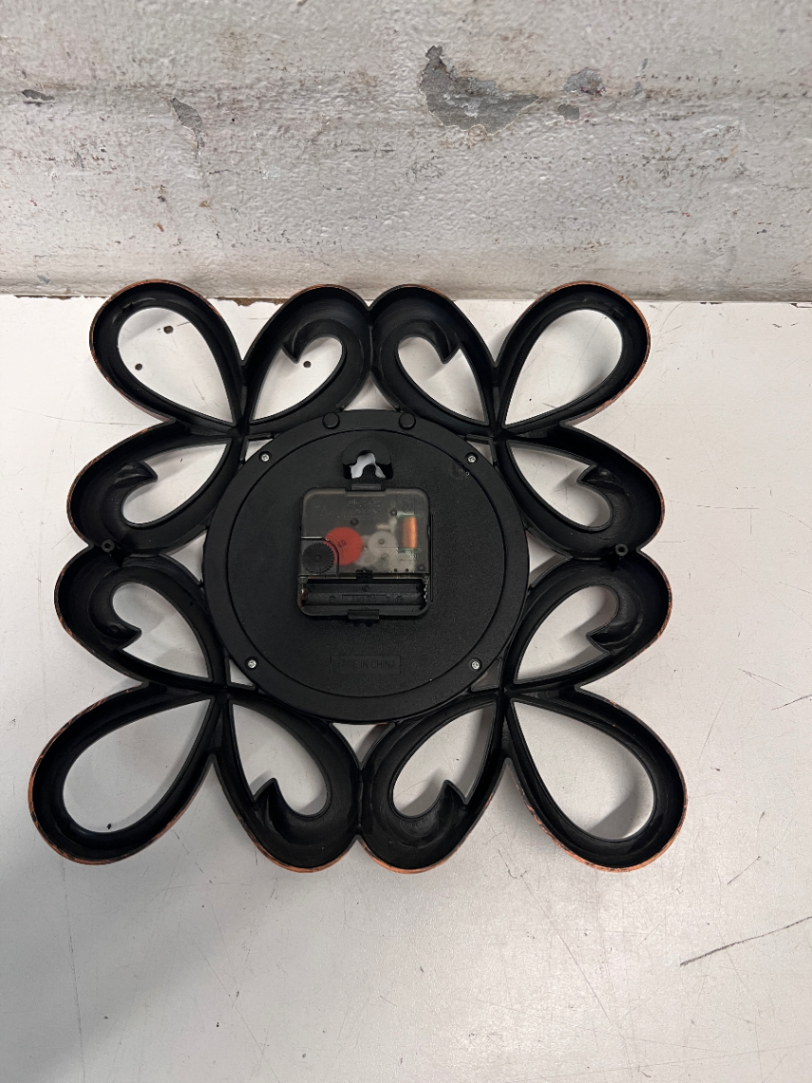 Bronze Scrollwork Quartz Wall Clock — Good Working Order - 2ndhandwarehouse.com