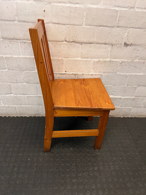 Classic Oregon Pine Slat-Back Dining Chair — Visible Surface Wear and M - 2ndhandwarehouse.com