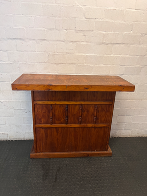 Vintage Solid Wood Bar Counter with Shelving — Minor Surface S - 2ndhandwarehouse.com
