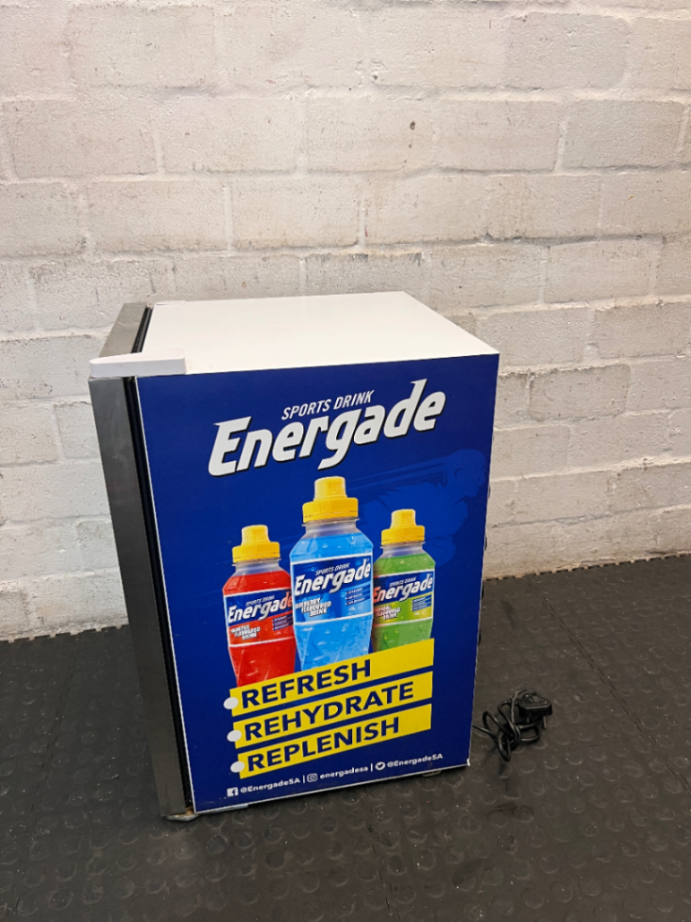 Frigoglass Black Energade Branded Bar Fridge — Good Working O - 2ndhandwarehouse.com