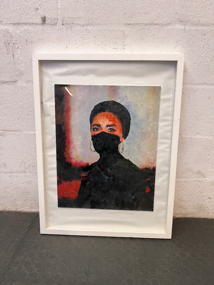 Framed Portrait Painting in White Frame — Good C - 2ndhandwarehouse.com