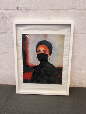 Framed Portrait Painting in White Frame — Good C - 2ndhandwarehouse.com