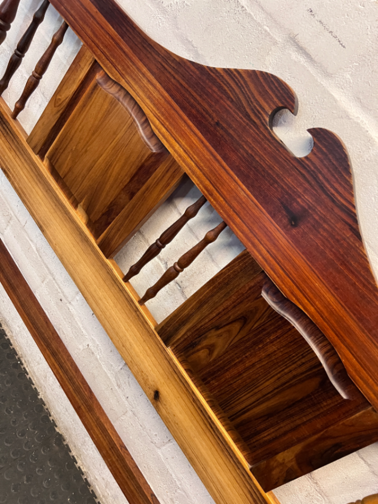 Classic Dark Wood Spindle Headboard — Fair C - 2ndhandwarehouse.com