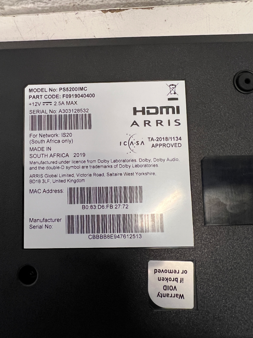 DStv HD PVR Decoder with Remote Control — Operational with Missing Power Adapter and Casing D - 2ndhandwarehouse.com