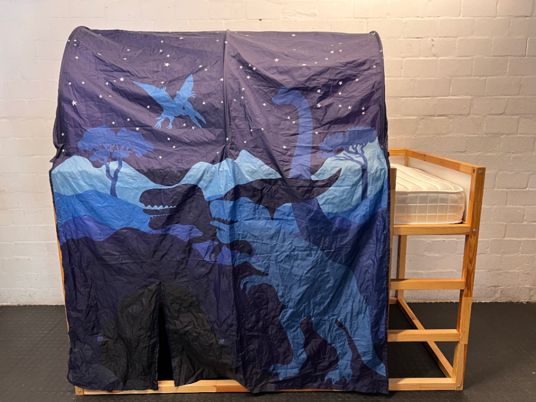 IKEA KURA Reversible Wooden Bunk Bed With Mattress — Good Working Order