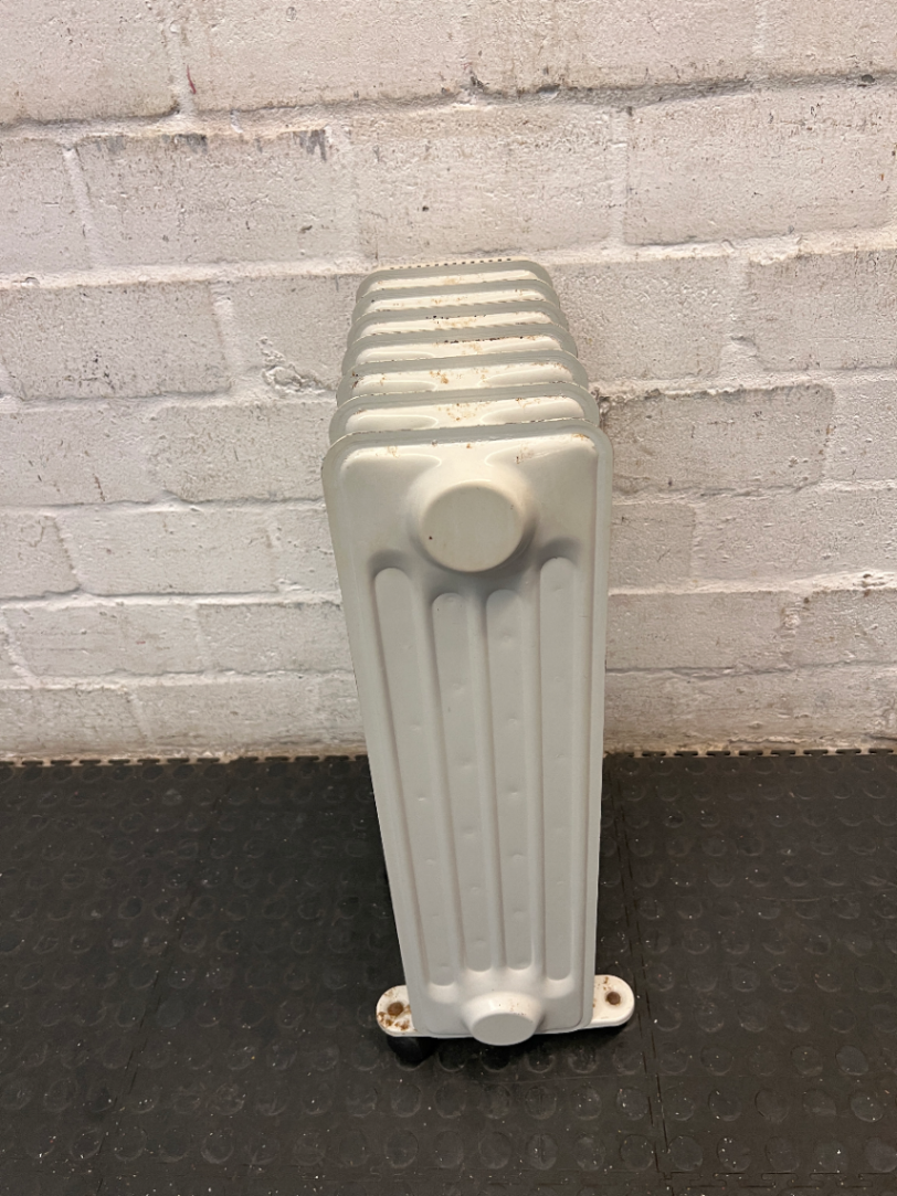 Tropical White Oil-Filled Heater with Castors — Good Working Order
