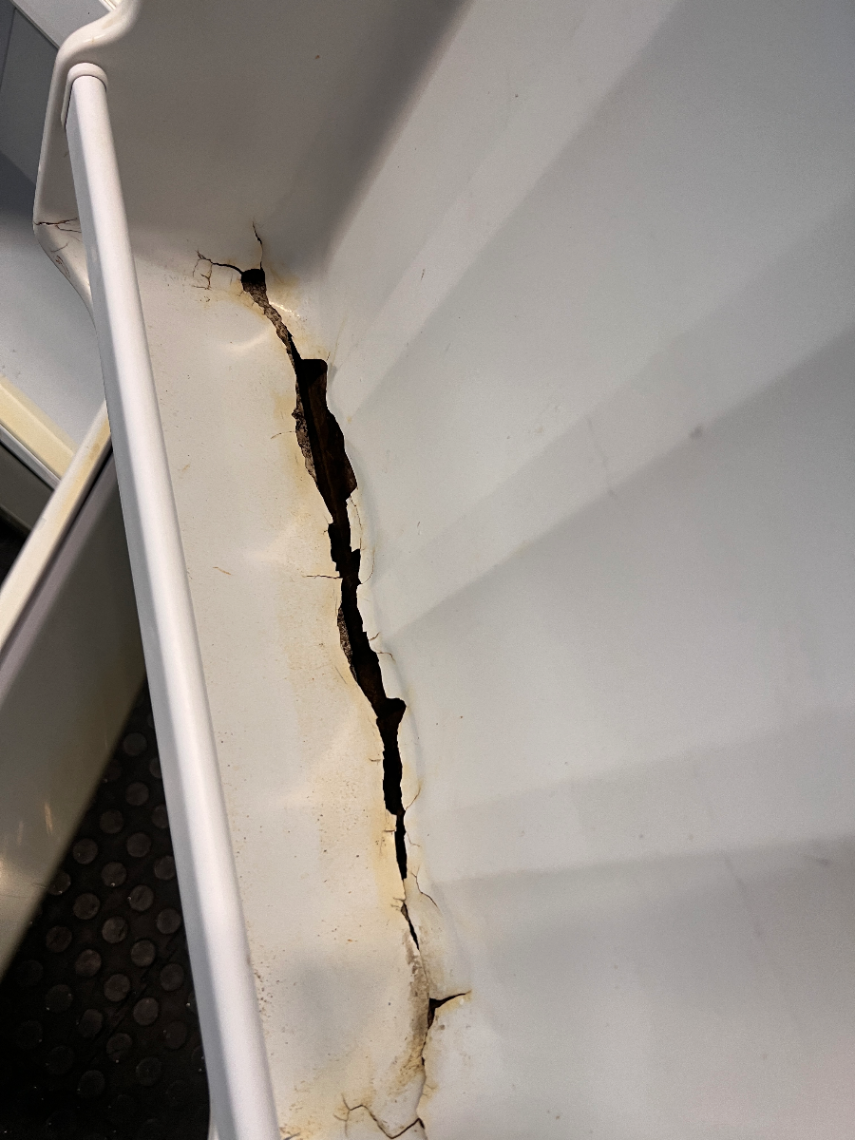 Defy Silver Fridge Freezer — Not Cooling and Exterior Damage - 2ndhandwarehouse.com