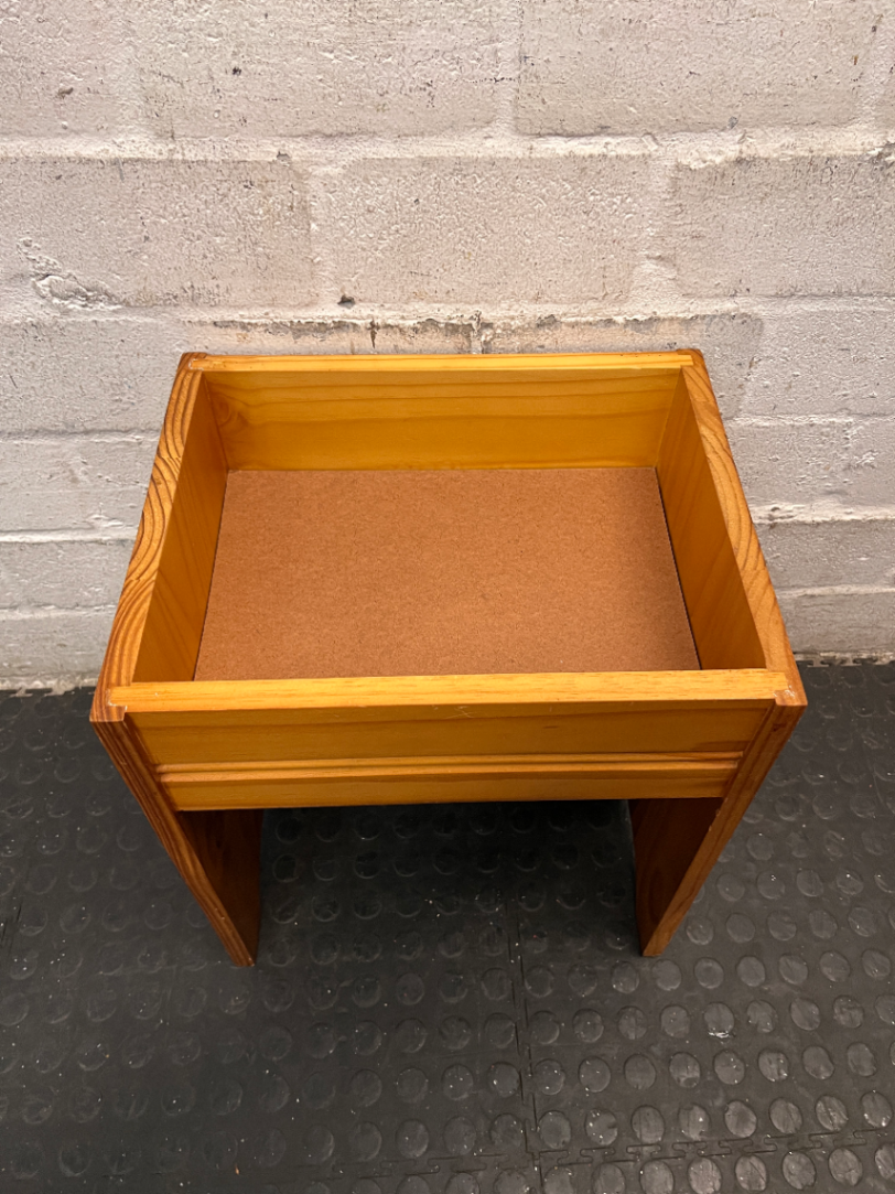 Pine Finished Storage Stool