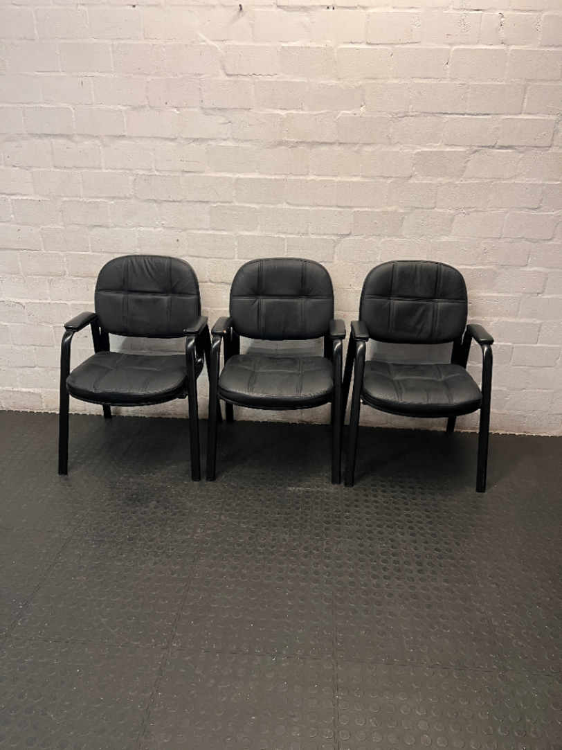 Black Upholstered Office Visitor Chair