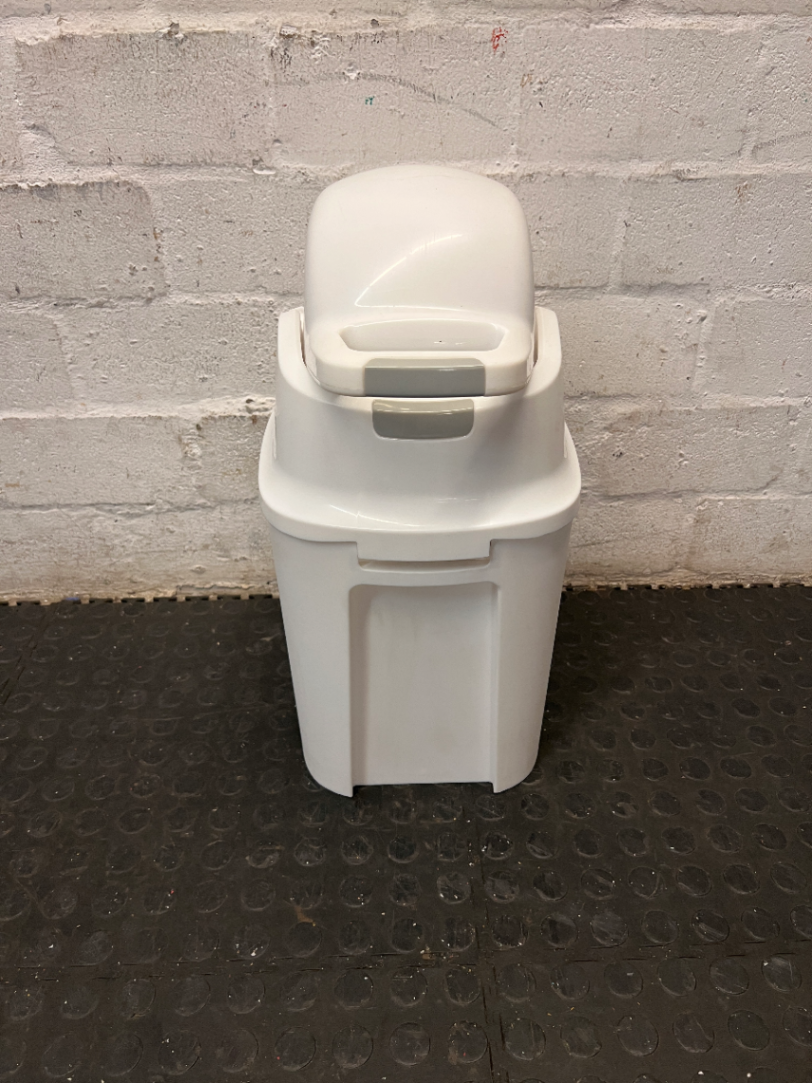 White Rotating Plastic Nappy Bin — Clean and Tested