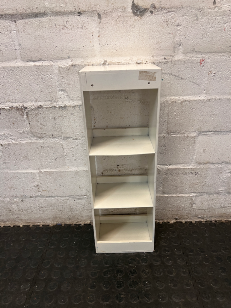 Slim Wooden 4-Tier Shelf with Heart Detail