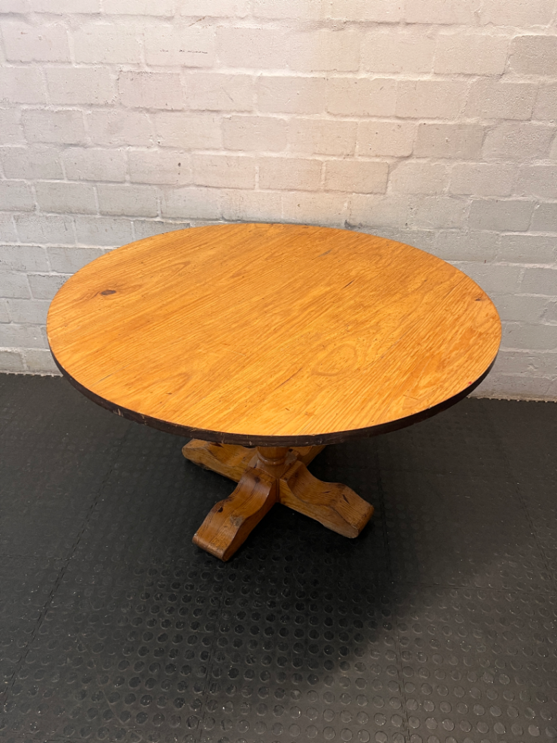 Round Wooden Pedestal Dining Table
