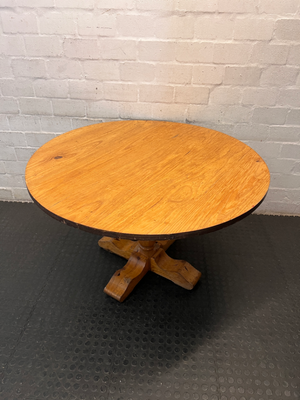 Round Wooden Pedestal Dining Table
