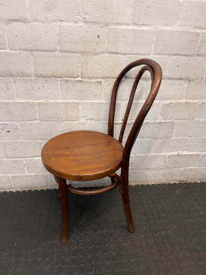Vintage Bentwood Style Wooden Dining Chair — Surface Scuffs and Worn Varnish on Seats