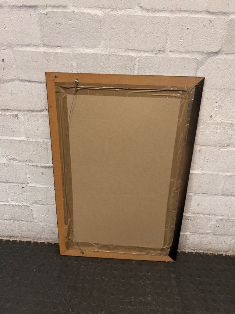 Modern Black Rectangular Wall Mirror (91cm x 61cm) — Good Condition