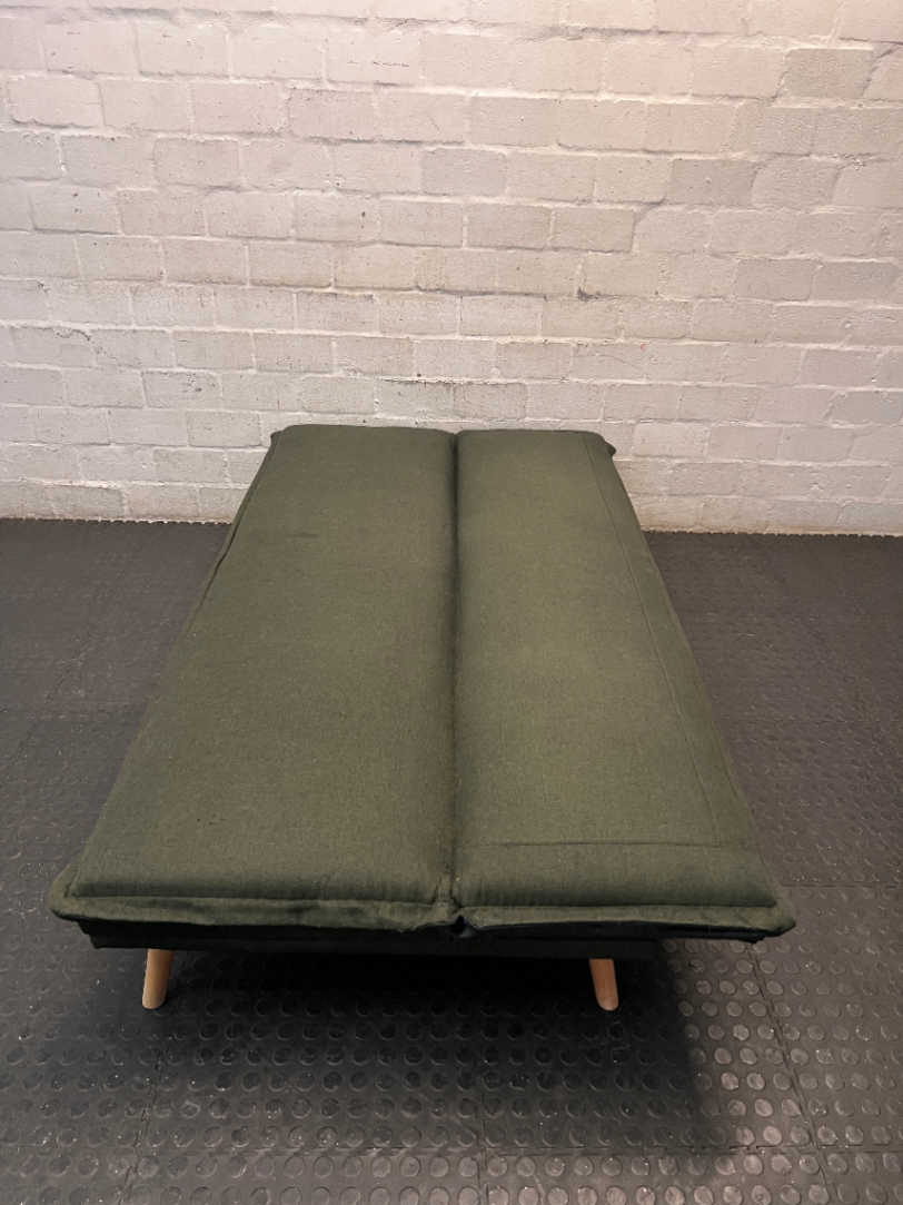 Mr Price Home Dark Green Fabric Sleeper Couch — Very Good Condition