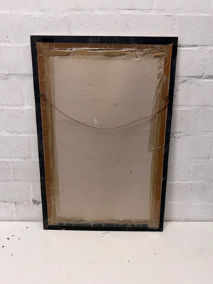 Rectangular Silver-Toned Mirror with Ornate Frame Detail